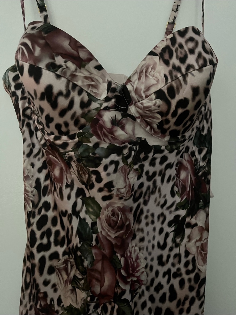 L'AGENCE Pink Rose Cheetah Print Silk Dress